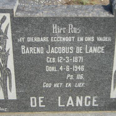 LANGE Barend Jacobus, de 1871-1946