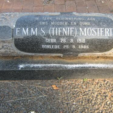 MOSTERT E.M.M.S. 1918-1985