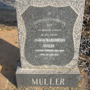 MULLER Judith Margeretha nee  VAN TONDER 1896-1951