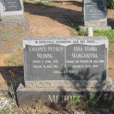 MEIRING Johannes Petrus 1876-1953 &amp; Anna Maria Margaritha DU PLESSIS 1880-1974
