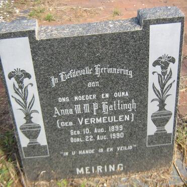 MEIRING Anna M.M.P. Hattingh nee VERMEULEN 1899-1990