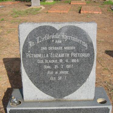 PRETORIUS Petronella Elizabeth nee BLACKIE 1884-1967