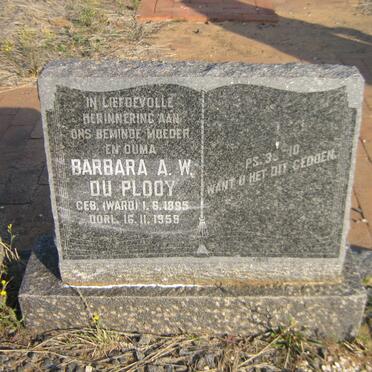 PLOOY Barbara A.W., du nee WARD 1895-1959