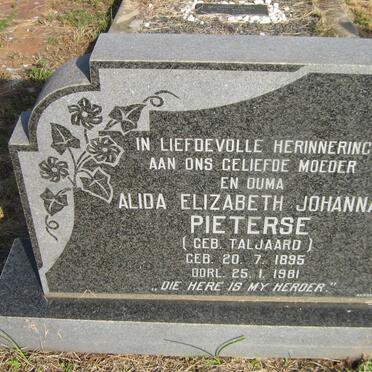 PIETERSE Alida Elizabeth Johanna nee TALJAARD 1895-1981