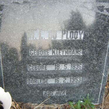 PLOOY H.L., du nee KLEYNHANS 1896-1953