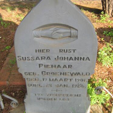 PIENAAR Sussara Johanna nee GROENEWALD 1901-1928