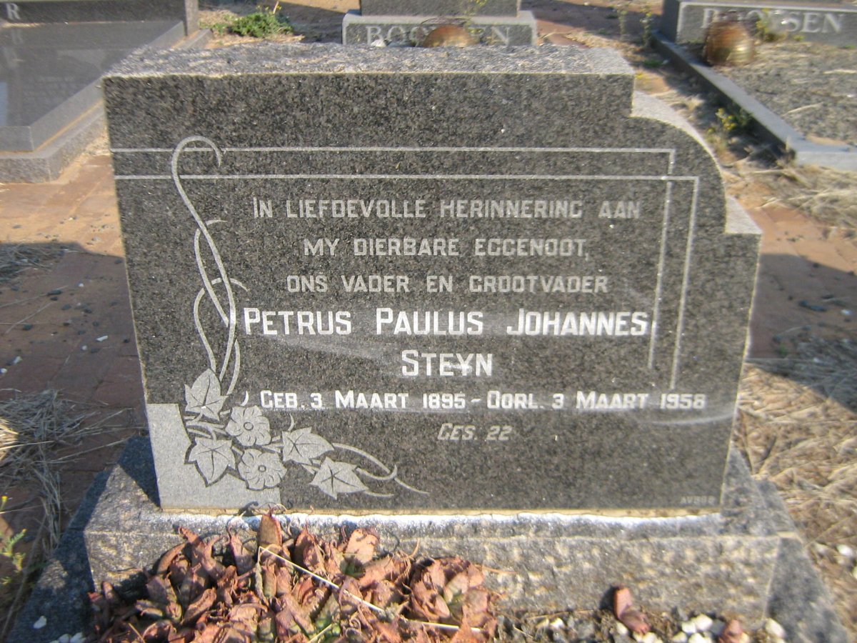 STEYN Petrus Paulus Johannes 1895-1958