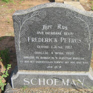 SCHOEMAN Frederick Petrus 1917-1939