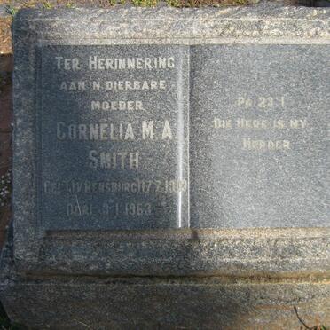 SMITH Cornelia M.A. nee J.V. RENSBURG 1903-1963