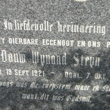 STEYN Douw Wynand 1921-1950