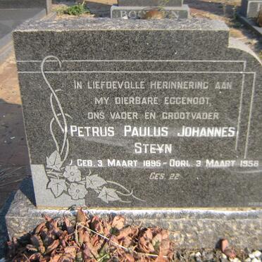 STEYN Petrus Paulus Johannes 1895-1958