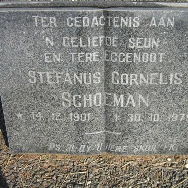 SCHOEMAN Stefanus Cornelis 1901-1979