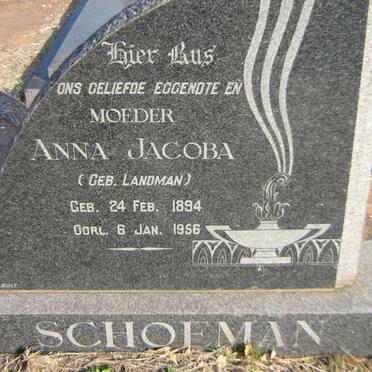 SCHOEMAN Anna  Jacoba nee LANDMAN 1894-1956