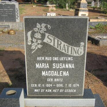 STRATING Maria Susanna Magdalena nee BRITZ 1904-1974
