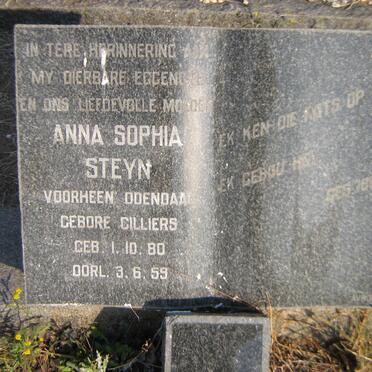 STEYN Anna Sophia voorheen ODENDAAL nee CILLIERS 1880-1959