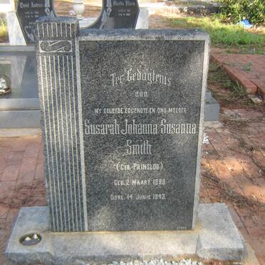 SMITH Susarah Johanna Susanna nee PRINSLOO 1893-1943