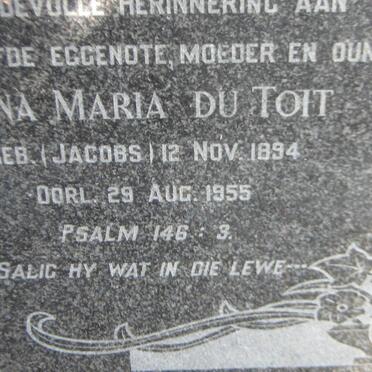 TOIT Anna Maria, du nee JACOBS 1894-1955