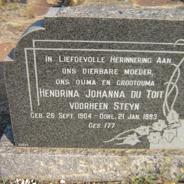 TOIT Hendrina Johanna, du formerly STEYN 1904-1993