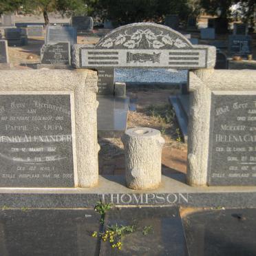 THOMPSON Henry Alexander 1882-1958 &amp; Helena Catharina DE LANGE 1893-1966