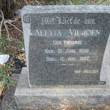 VILJOEN Aletta nee PIETERSE 1899-1952