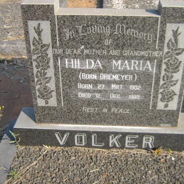 VOLKER Hilda Maria nee DRIEMEYER 1902-1993