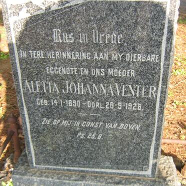 VENTER Aletta Johanna 1890-1926
