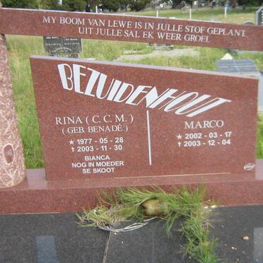 BEZUIDENHOUT C.C.M. nee BENADÉ 1977-2003 :: BEZUIDENHOUT Marco 2002-2003