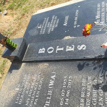 BOTES W.A. 1955-2015 &amp; Ansie 1959-