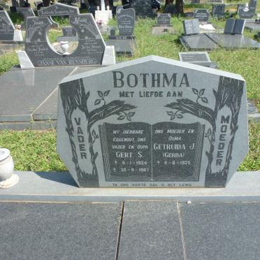 BOTHMA Gert S. 1924-1987 &amp; Gertruida J. 1925-