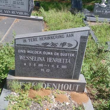 BEZUIDENHOUT Wesselina Henrietta 1916-1985