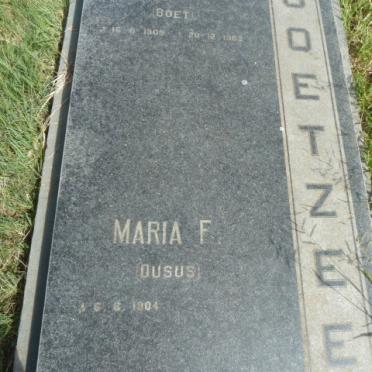 COETZEE ? 1909-19?? &amp; Maria F. 1904-
