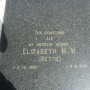 CLOETE Elizabeth M.W. 1920-2001