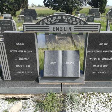 ENSLIN J. Thomas 1894-1993 &amp; Wiets M. HAMMAN 1899-1972
