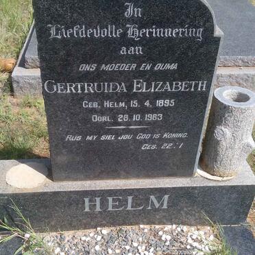 HELM Gertruida Elizabeth nee HELM 1895-1963