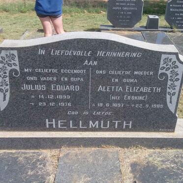 HELLMUTH Julius Eduard 1893-1976 &amp; Aletta Elizabeth ERSKINE 1897-1989