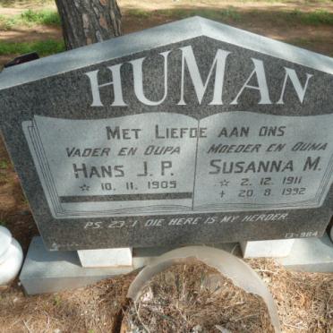 HUMAN Hans J.P. 1909- &amp; Susanna M. 1911-1992
