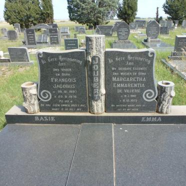 JOUBERT Francois Jacobus 1897-1976 &amp; Margaretha Emmarentia DE VILLIERS 1910-1973