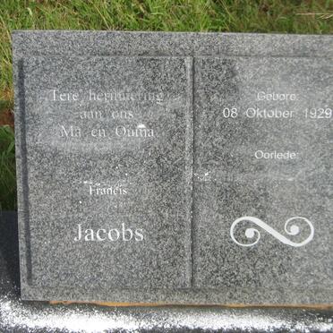 JACOBS Philippus Johannes 1929-2009 &amp; Francis 1929-