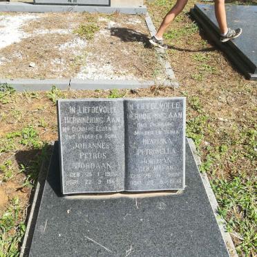 JORDAAN Johannes Petrus 190?-196? &amp; Hendrika Petronella MALAN 1909-1993