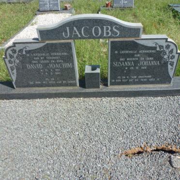 JACOBS David Joachim 1917-1987 &amp; Susanna Johanna 1928-