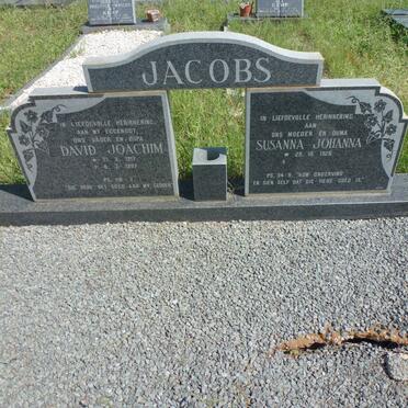 JACOBS David Joachim 1917-1987 &amp; Susanna Johanna 1928-
