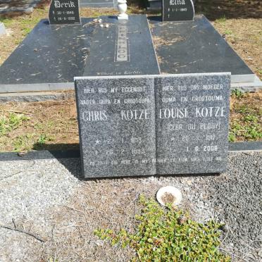 KOTZE Chris 1913-1993 &amp; Louise DU PLOOY 1917-2008