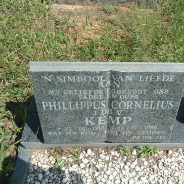 KEMP Phillippus Cornelius J. de V. 1910-1986