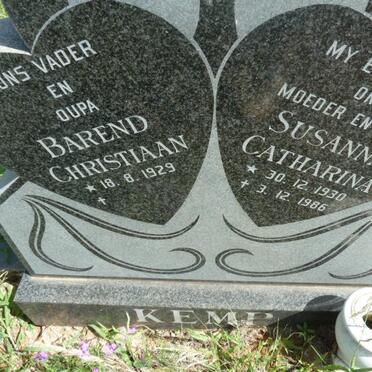 KEMP Barend Christiaan 1929- &amp; Susanna Catharina 1930-1986