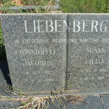 LIEBENBERG Christoffel Jacobus 1901-1986 &amp; Susan Lilian 1908-1987
