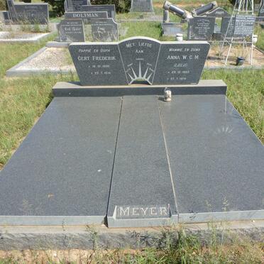 MEYER Gert Frederik 1900-1974 &amp; Anna W.C.M. 1903-1974