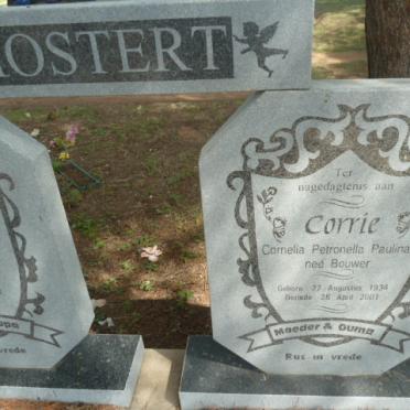 MOSTERT Cornelia Petronella Paulina nee BOUWER 1934-2001