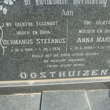 OOSTHUIZEN Hermanus Stefanus 1904-1974 &amp; Anna Maria 1899-1981