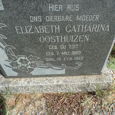 OOSTHUIZEN Elizabeth Catharina nee DU TOIT 1889-1969