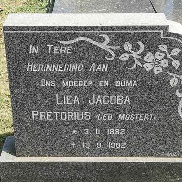 PRETORIUS Liea Jacoba nee MOSTERT 1892-1982